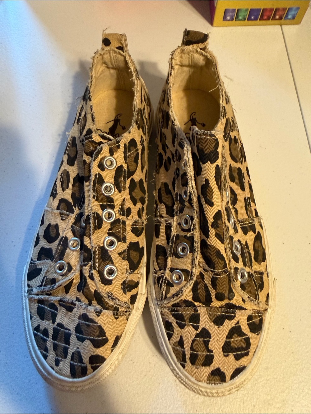 Corkys Leopard Print Slip-On Sneakers in Tan and Black